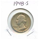 1948-S Washington Silver Quarter