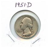 1951-D Washington Silver Quarter