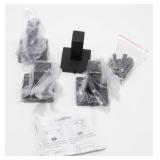 4 NIB Black Square Towel Hooks w/ Hardware