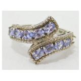 Sterling Silver Tanzanite Ring - 4.11 grams Total
