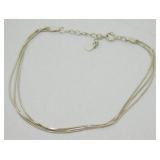 Sterling Silver 3 Strand Bracelet - 6-7.5ï¿½