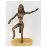 Vintage Egyptian-Style Bronze on Marble Base