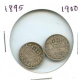 Pair of Great Britain Silver 3 Pence - 1895 &