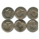 Group of (6) 1973 Kennedy Half Dollars