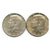 Pair of 40% Silver Kennedy Half Dollars