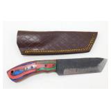 New Carbon Steel Tanto Knife with Leather Sheath