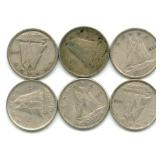 Group of 6 Canadian Silver Dimes