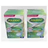 2 New Boxes of 102 Tabs Each Polident Rapid Clean