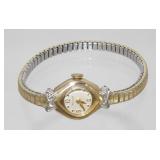 Vintage Bulova 10k RGP Ladies Watch with Diamonds