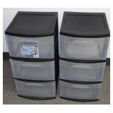 ** 2 Sterilite 3-Drawer Plastic Cabinets with