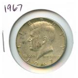 1967 Kennedy 40% Silver Half Dollar