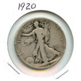 1920 Walking Liberty Silver Half Dollar
