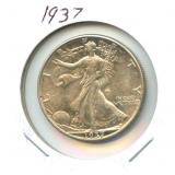 1937 Walking Liberty Silver Half Dollar