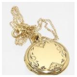 GF Circle Locket and Chain - 4.43 grams Total