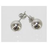 Silver Tone 8mm Ball Studs - 4.63 grams Total