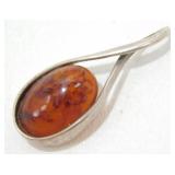 Amber Sterling Pendant