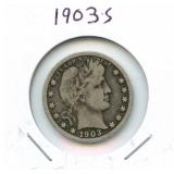 1903-S Barber Silver Quarter
