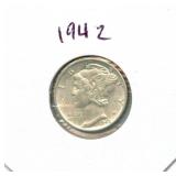 1942 Mercury Silver Dime