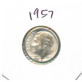 1957 Roosevelt Silver Dime