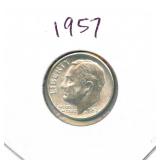 1957 Roosevelt Silver Dime