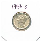 1943-S Mercury Silver Dime