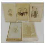 5 Antique Train Photo Car Cabinet Card Photos