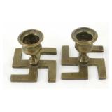Vintage Nazi Brass Candle Holders