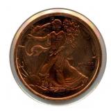 2012 Walking Liberty Design Copper Round - One