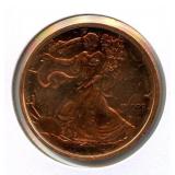 2012 Walking Liberty Design Copper Round - One