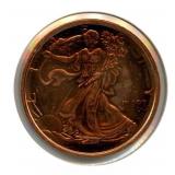 2012 Walking Liberty Design Copper Round - One