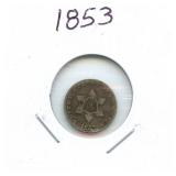 1853 3 Cent Silver