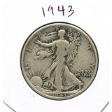 1943 Walking Liberty Silver Half Dollar
