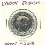 Lyndon Johnson Commemorative Silver Proof Coin