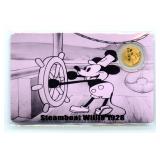 .9999 Fine Gold 1/1000-Ounce Steamboat Willie