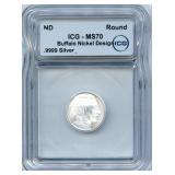 .9999 Fine Silver 1/10-Ounce Buffalo Design Coin,