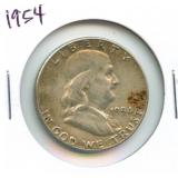 1954 Franklin Silver Half Dollar