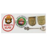 Smokey the Bear Patch / Badges, Spoon, Button Set