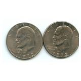 1972 & 1972-D Eisenhower Dollar Coins