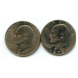1971 & 1978-D Eisenhower Dollar Coins