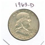 1963-D Franklin Silver Half Dollar