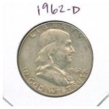 1962-D Franklin Silver Half Dollar