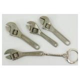 Group of 4 Miniature Adjustable Wrenches -