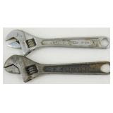 (2) 4 inch Adjustable Wrenches - Diamond Calk &