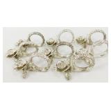 8 Silver Plate Flower Napkin Rings