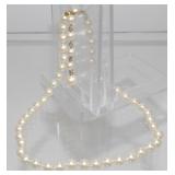 Gold Tone Imitation Pearl Necklace with Fancy