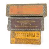 3 Vintage Sharpening Blocks in Original Boxes