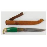 Vintage Puukko Horse Head Knife w/ Sheath - 7