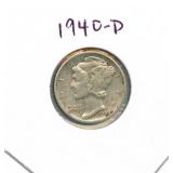 1940-D Mercury Silver Dime