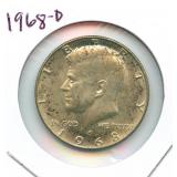 1968-D Kennedy 40% Silver Half Dollar