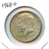 1968-D Kennedy 40% Silver Half Dollar